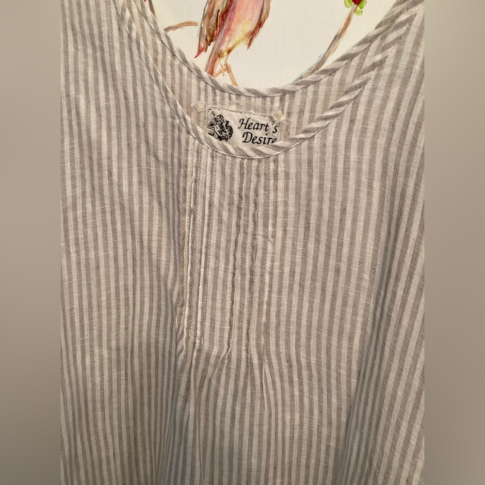 Heart’s Desire by Mary Grace XL linen striped dress - Picture 2 of 8